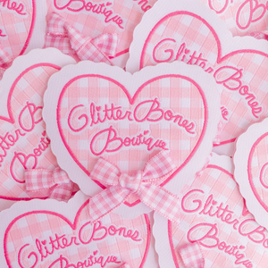 Glitter Bones Boutique Gingham Heart Patch