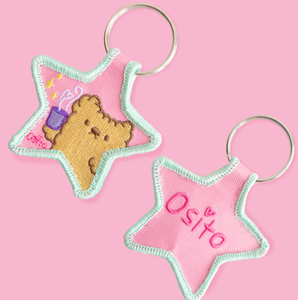 Osito Coffee Time Embroidered Keychain